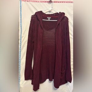 Eddie Bauer Burgundy Knit Sweater